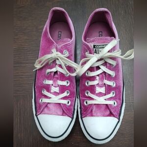Converse Pink Velvet Sneakers